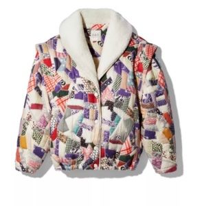 Sea NY Harlow fleece collared puffer multi